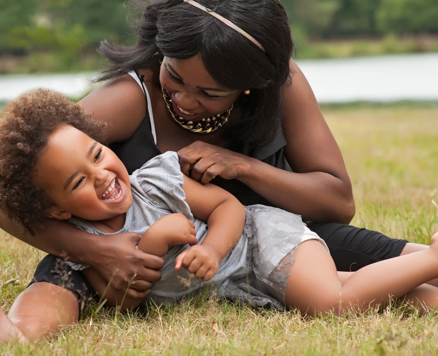 Black mom with biracial child