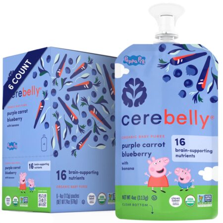 Cerebelly Baby Food Pouches Stage 1 – Purple Carrot Blueberry Smoothie