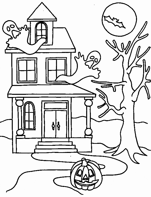 Haunted House Coloring Page Motherly