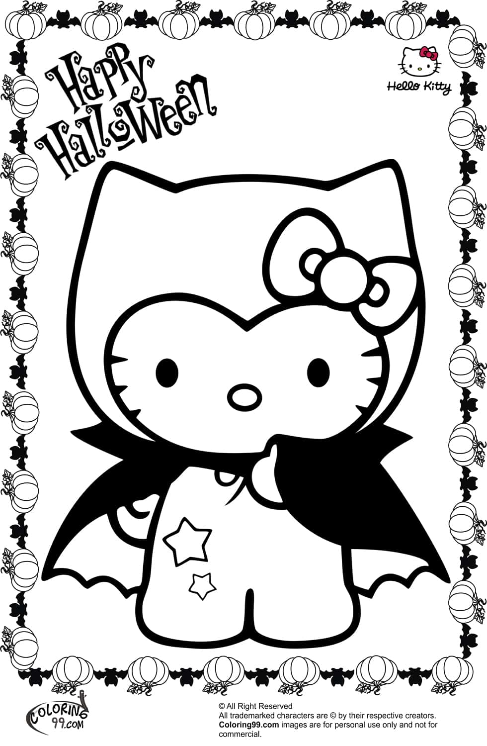 10 Spooktacular Halloween-Themed Hello Kitty Coloring Pages to Download