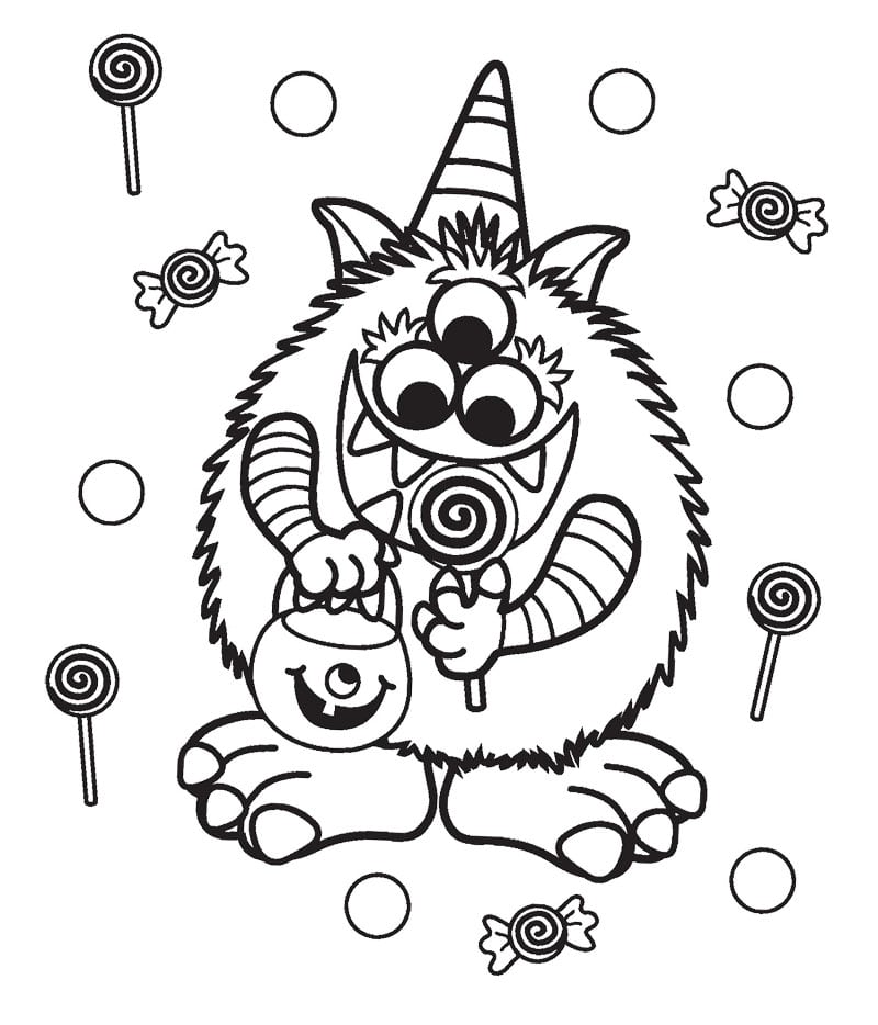 Halloween Coloring Book For Kids: (Ages 8-12) Full-Page Monsters And More!