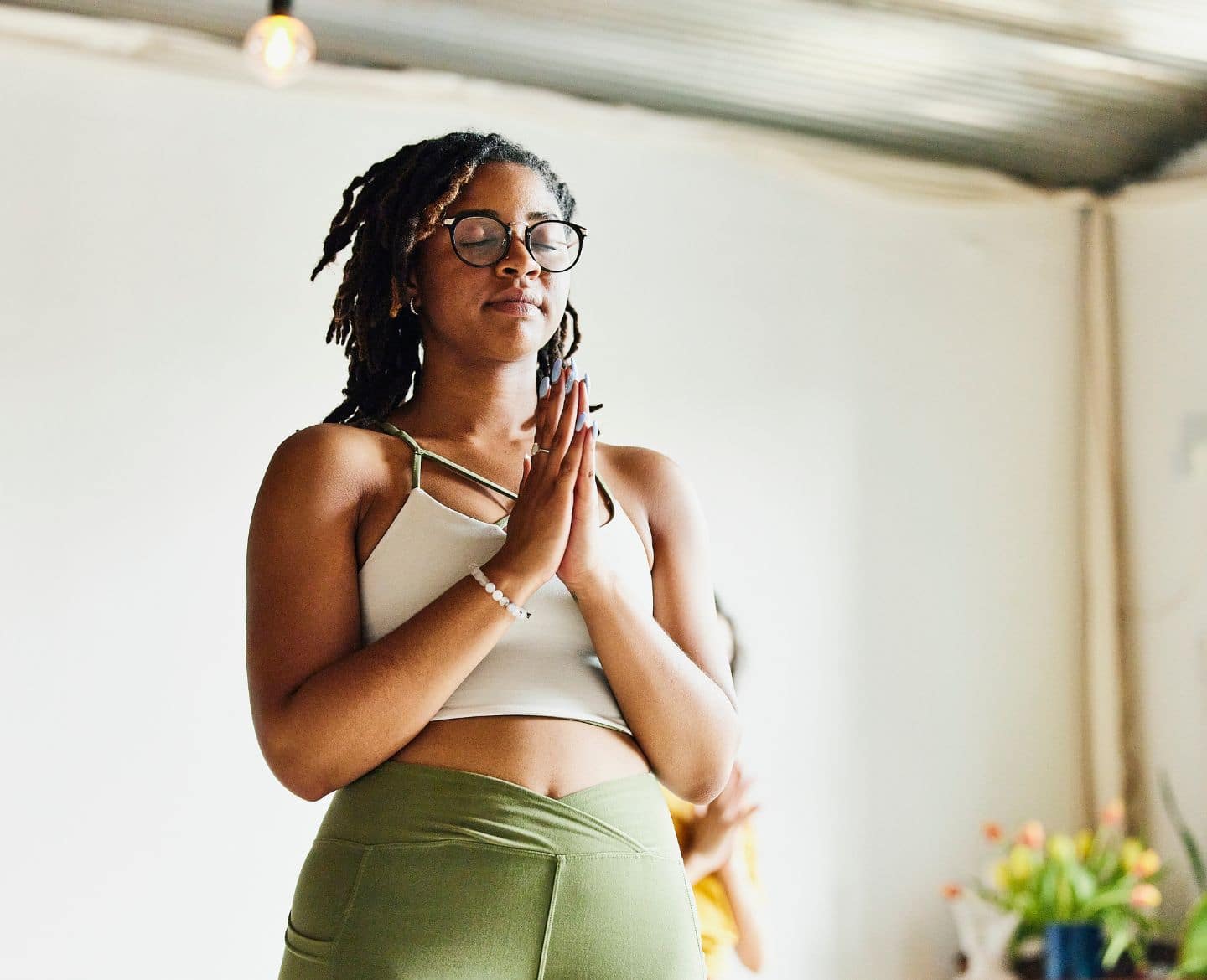 woman doing yoga