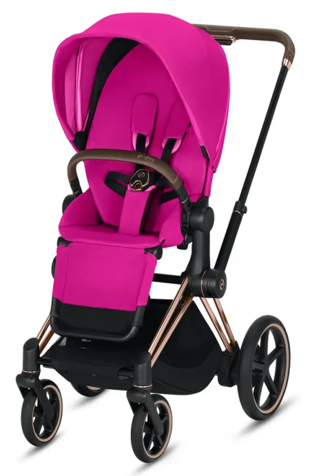 Cybex e-Priam Rose Gold Electronic Stroller with All Terrain Wheels