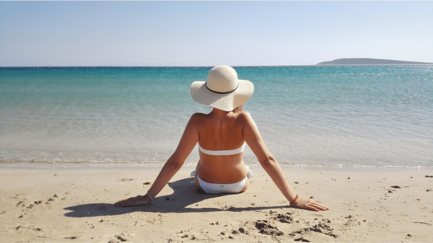 woman on beach alone