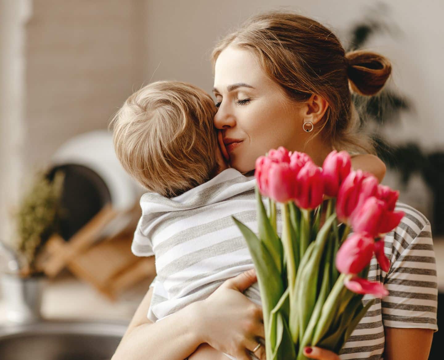 mom hugging son - how to be graceful