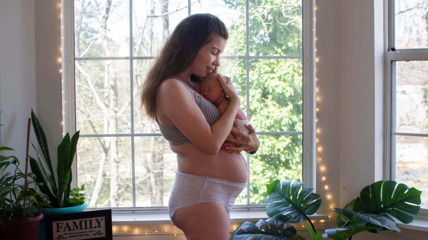 mom and baby during postpartum recovery