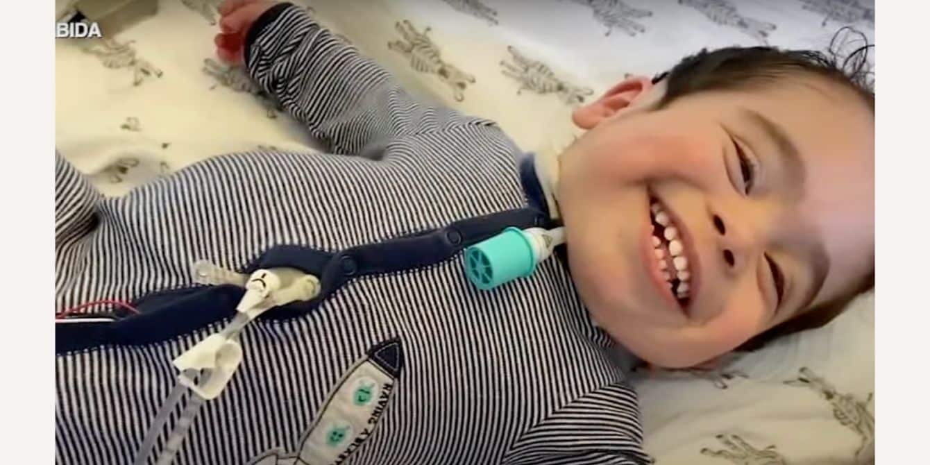 Chicago toddler Francesco Bruno smiles in the hospital