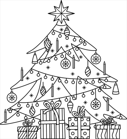 10 festive Christmas coloring pages 2 christmas tree