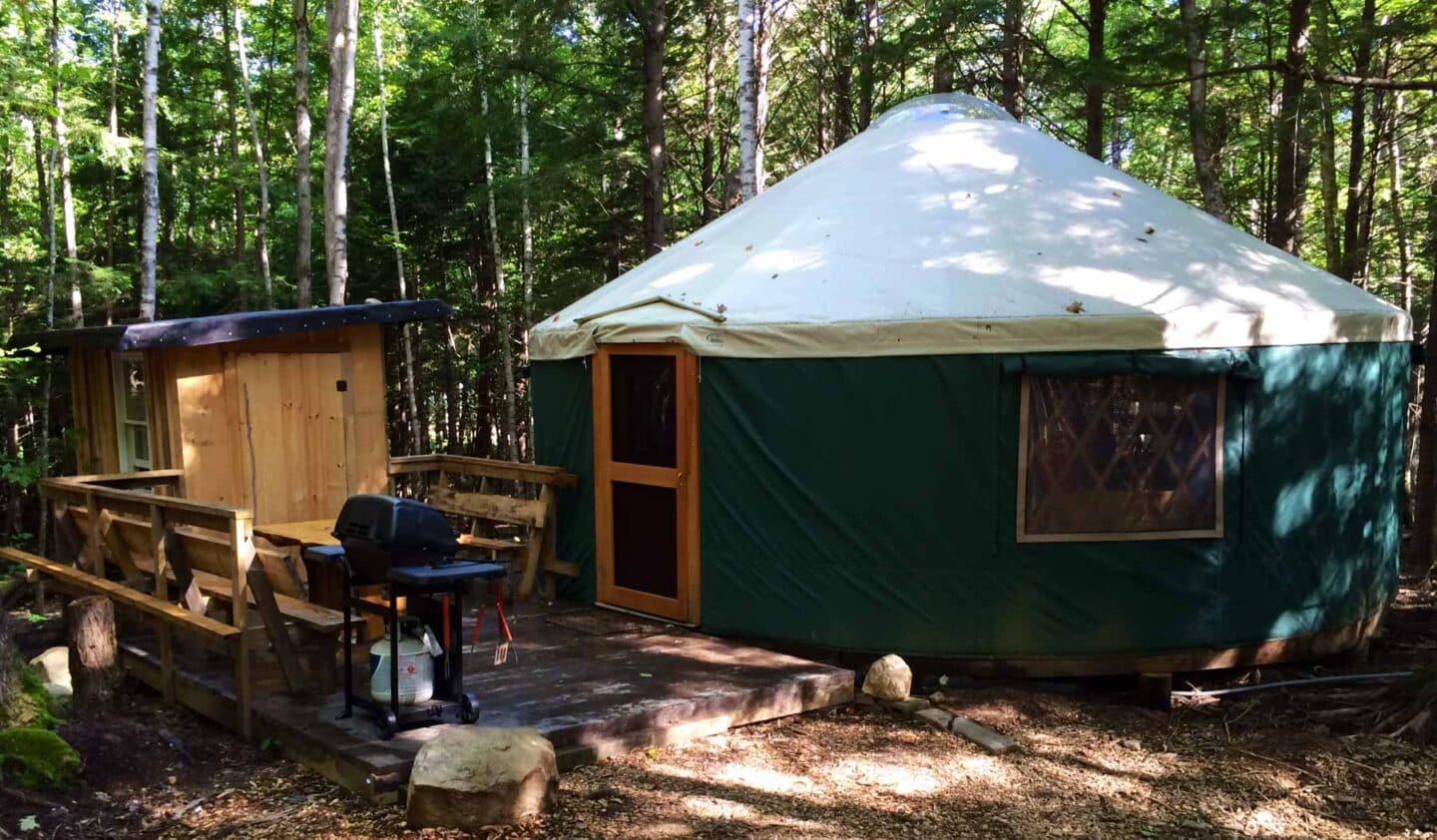 glamping yurt in Maine