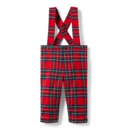 plaid suspender pants