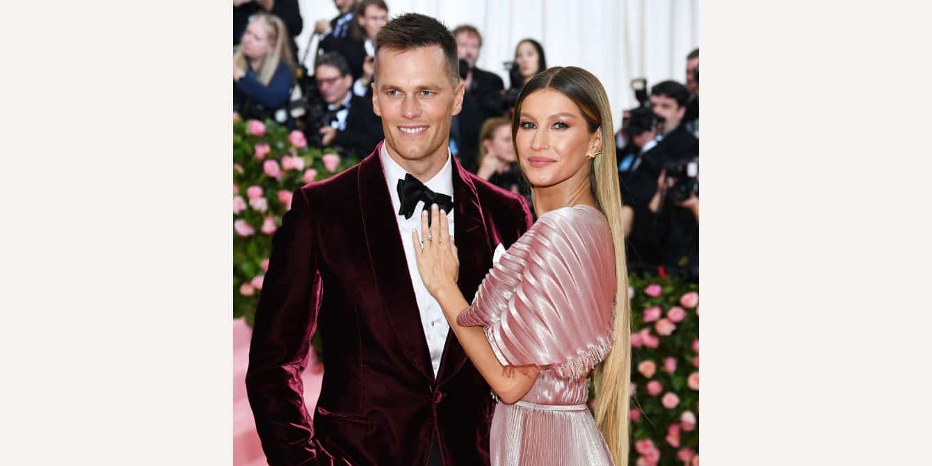 Tom Brady and Giselle Bundchen pose on the Met Gala red carpet 2021