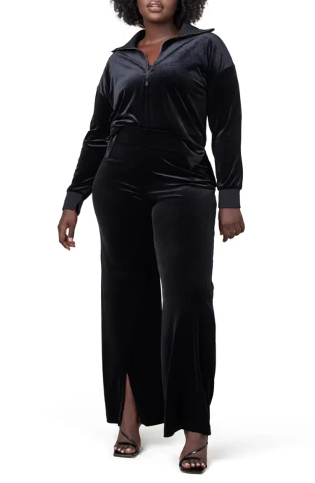 Spanx Front Slit Velvet Pants