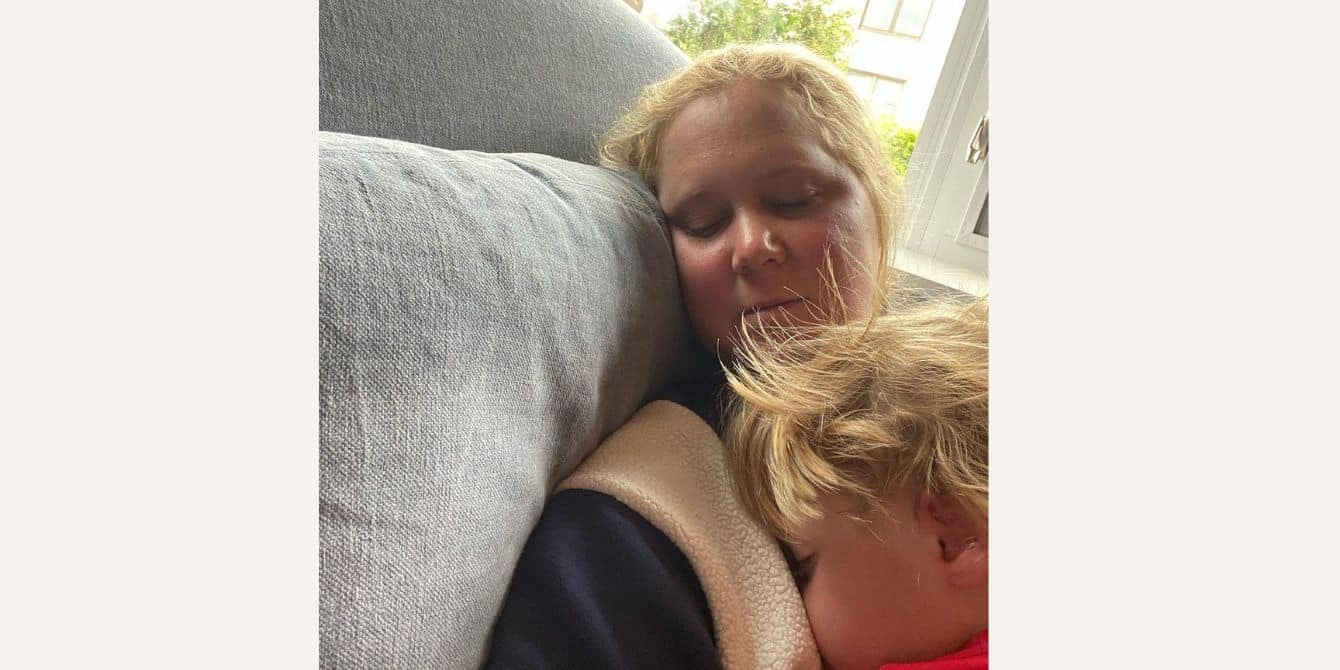 Amy Schumer holding her son in photo from her birthday