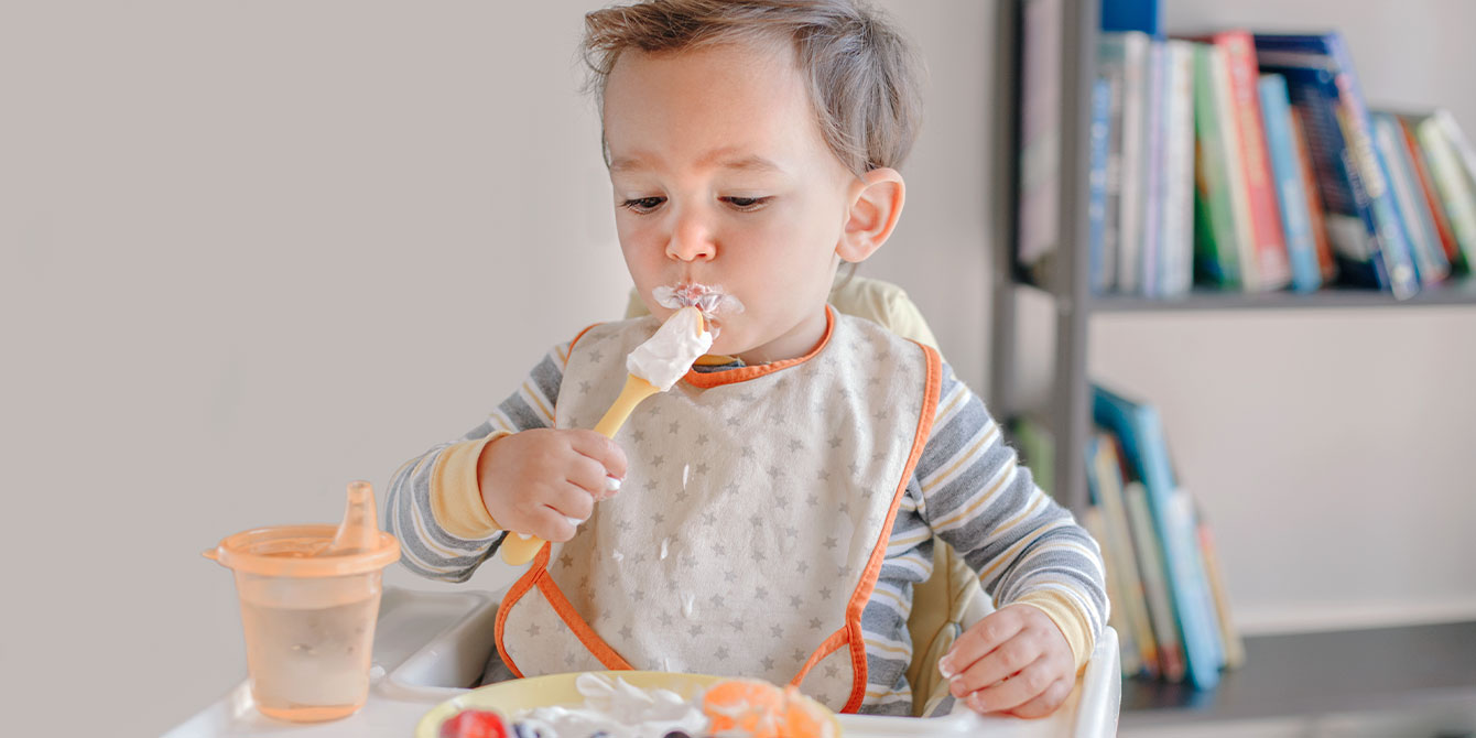 baby eating taking care of baby gut health