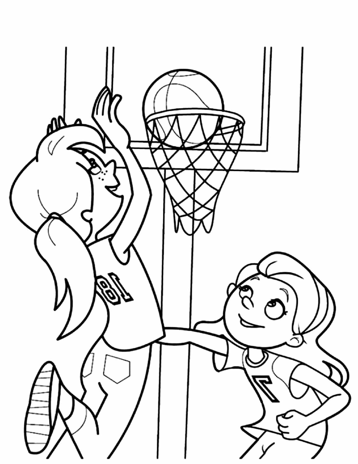 coloring pages for children basketball 78668 Motherly