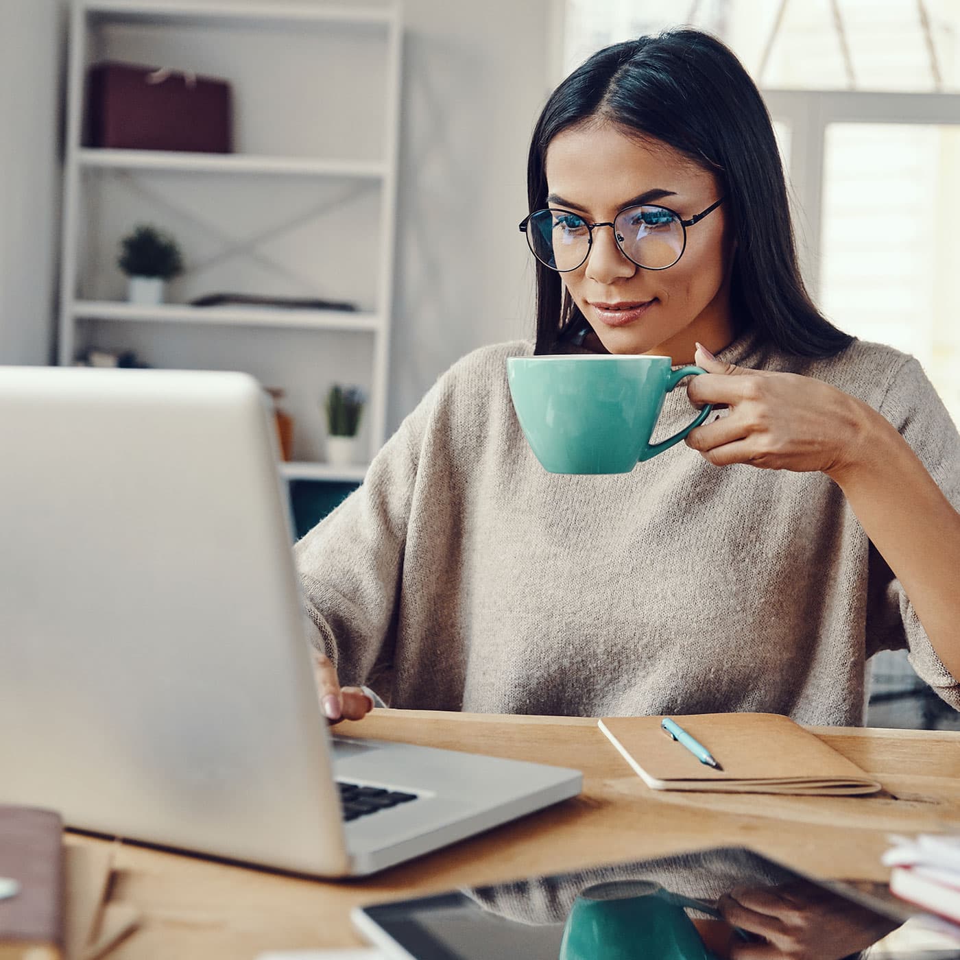 Woman working from home