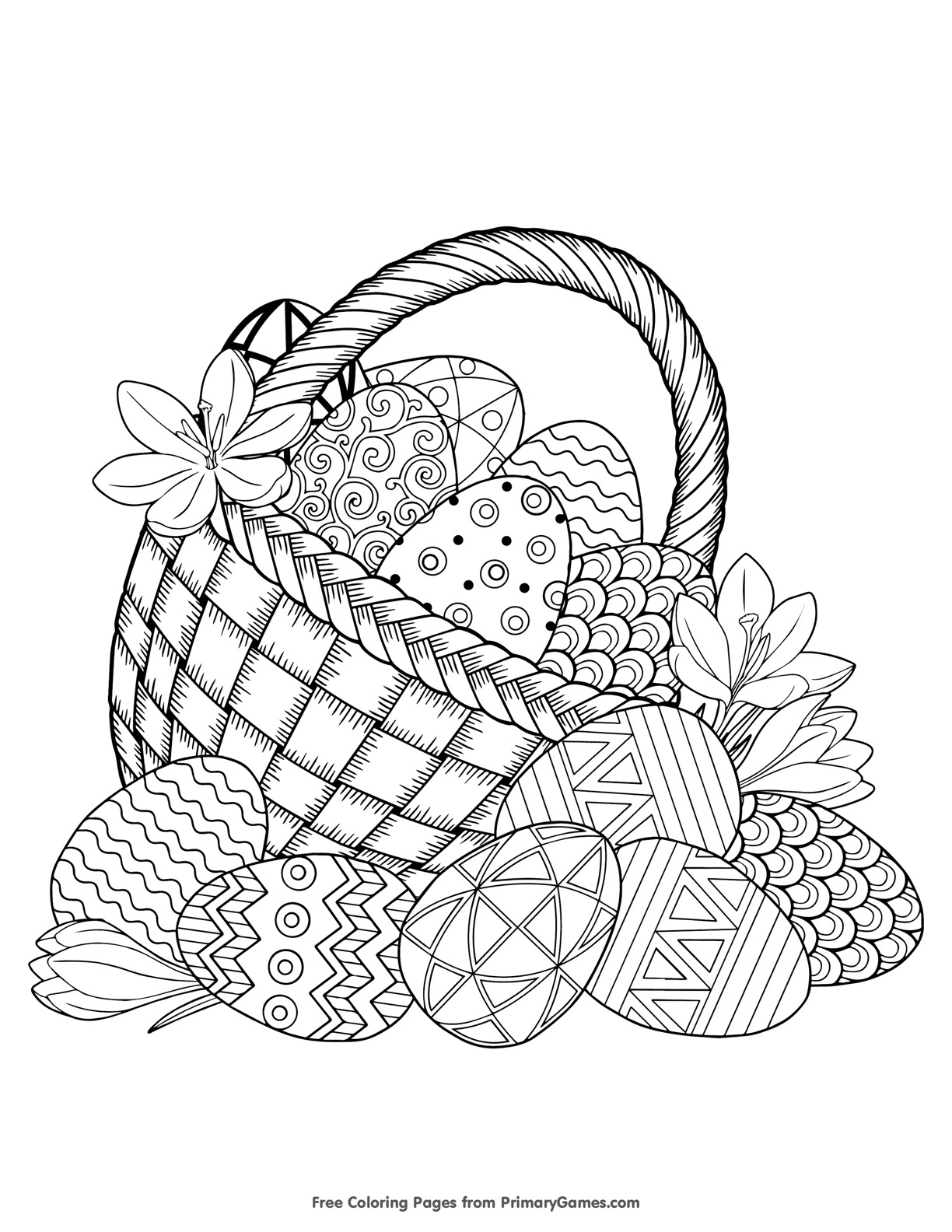 coloring pages easter baskets