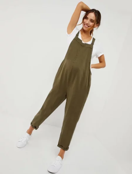 A Pea in the Pod olive overalls