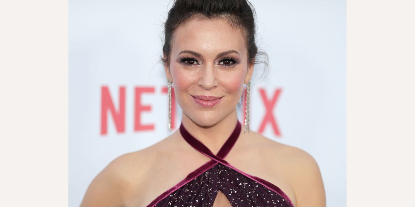 Alyssa Milano on the Netflix red carpet