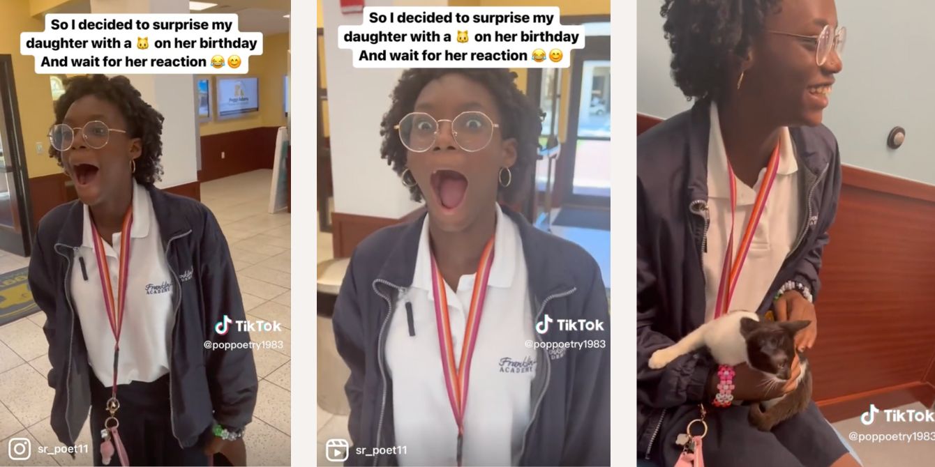 Viral TikTok of girl getting surprised with her first cat