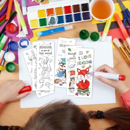 DIY coloring bookmarks