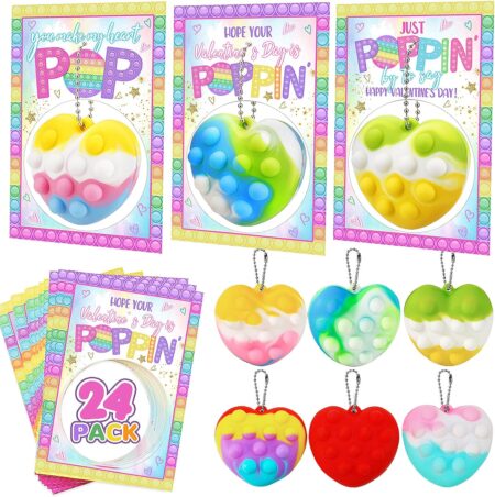 Oriental Cherry Valentines Day Pop it Keychains