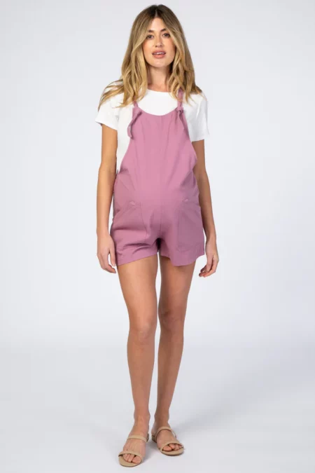 PinkBlush tie-knot maternity overall shorts