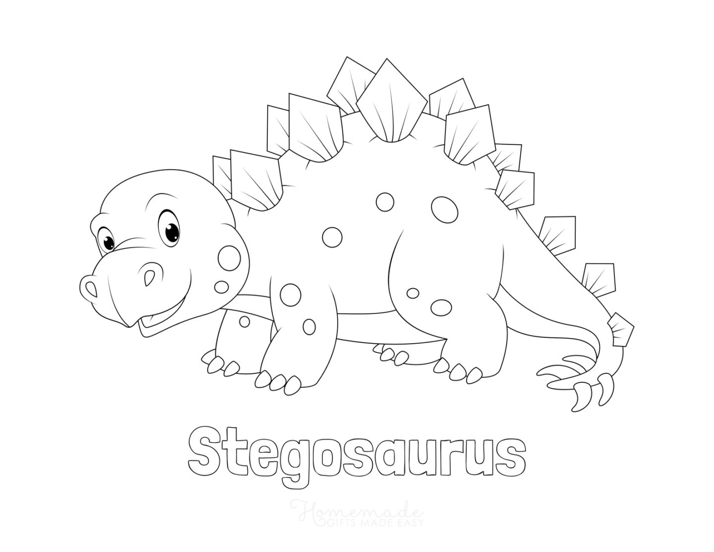dinosaur coloring pages cute stegosaurus for kids