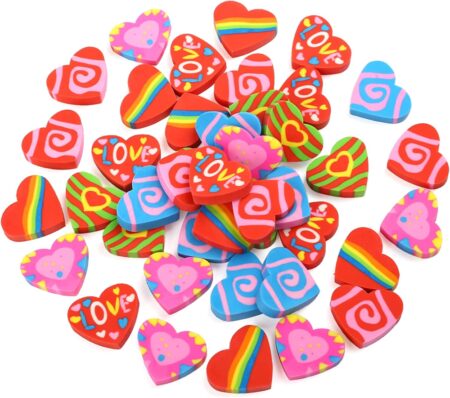 heart erasers