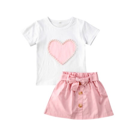 2-piece heart and skirt set