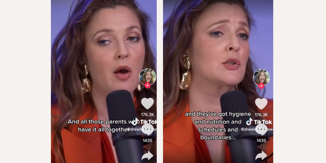 Drew Barrymore on a podcast