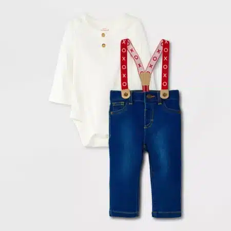 Baby Boys' Mini Man Suspender Top & Bottom Set