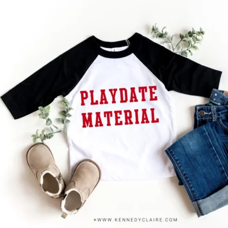 Playdate Material Valentines Day tee