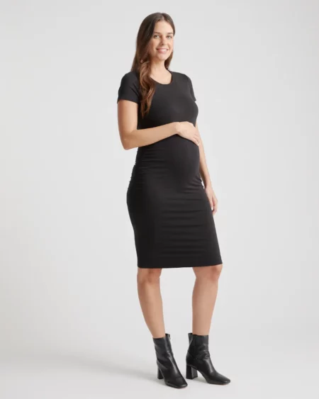 Quince Tencel Jersey Maternity Ruched Dress