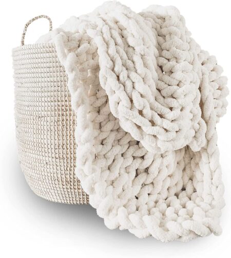 chunky knit blanket throw