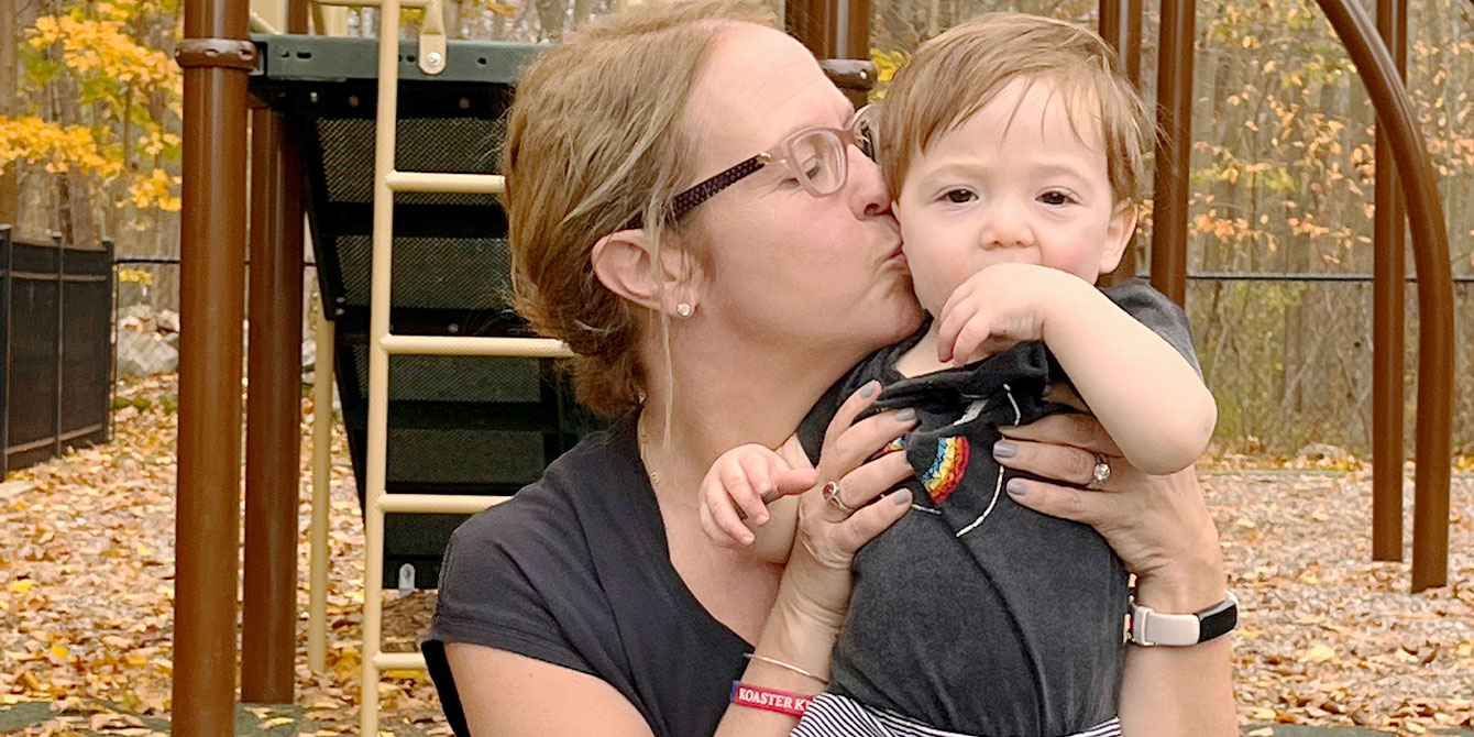 mom and child at the playground - being a new mom at 50