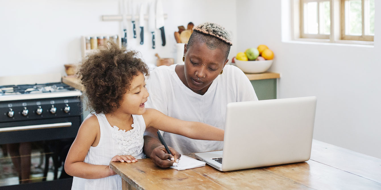 woman part of the sandwich generation working from home