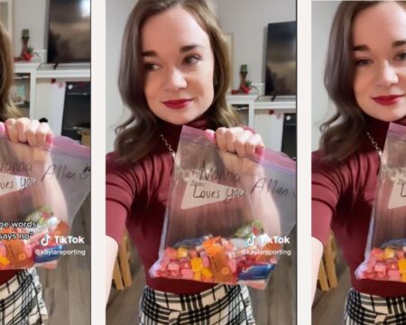 tiktok video mom showing bag of candy news anchor mom viral video