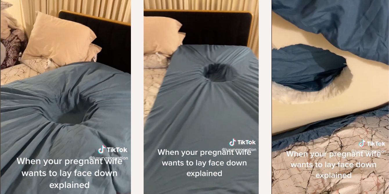 husband's viral tiktok- pregnancy sleeping hack