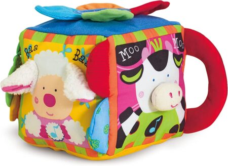 Melissa & Doug K's Kids Musical Farmyard Cube, an interactive toy for 3-month-old babies