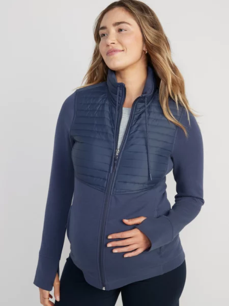 Best maternity workout clothes for ultimate comfort and fit Old Navy Maternity Dynamic Fleece Hybrid Jacket