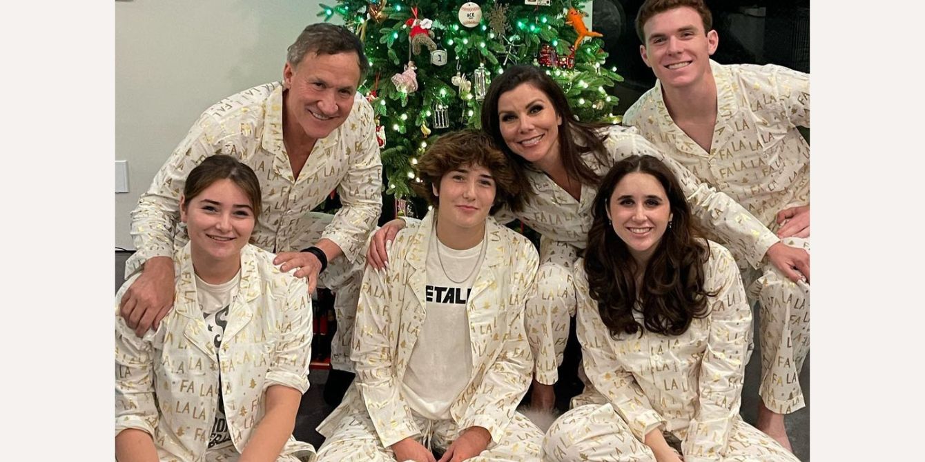 heather dubrow poses with family