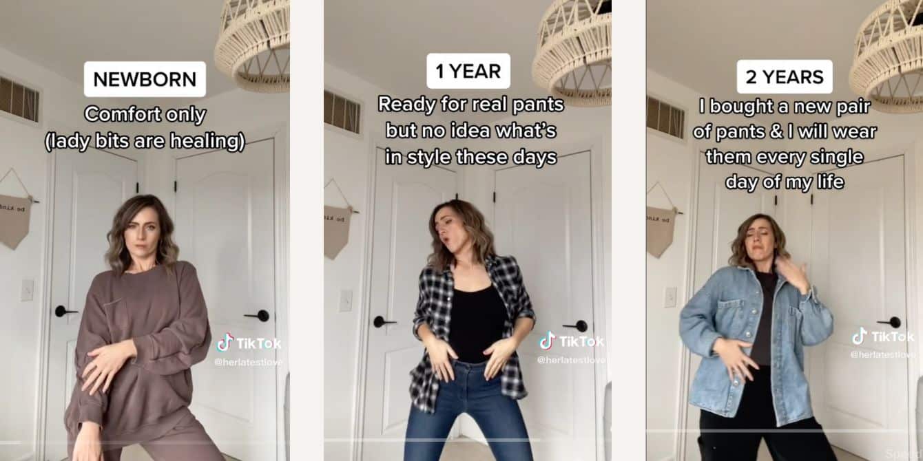 mom clothes evolution tiktok- mom style during early motherhood