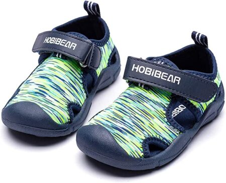 HOBIBEAR Boys Girls Water Shoes Quick Dry Closed-Toe Aquatic Sport Sandals