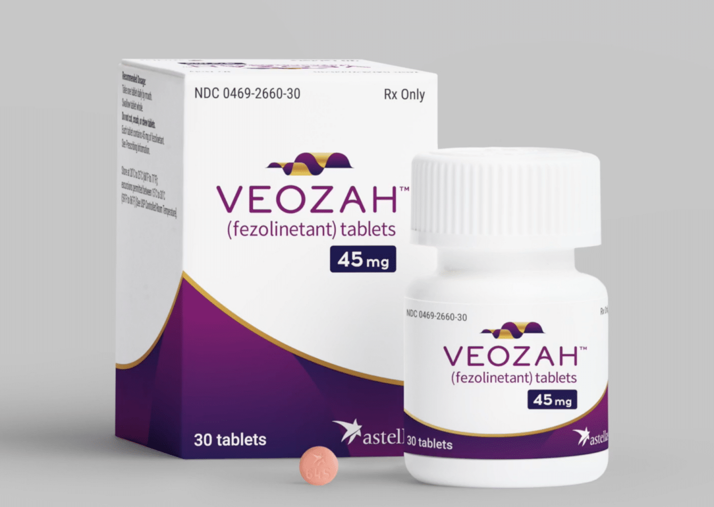Veozah package - Astellas - new menopause drug