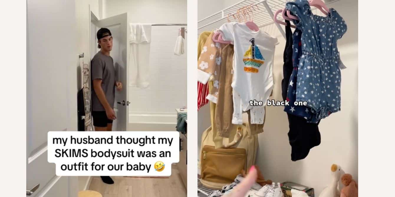 Dad Hilariously Mistakes Wife's Skims Bodysuit For Baby Clothes - Motherly