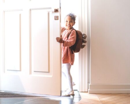 little girl leaving the house Motherly