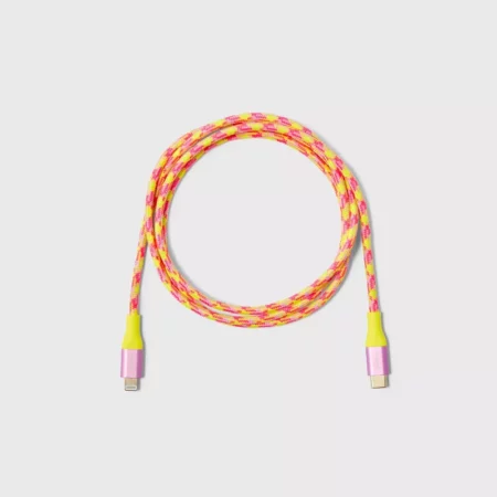 Heyday Lightning to USB-C Neon Braided Cable