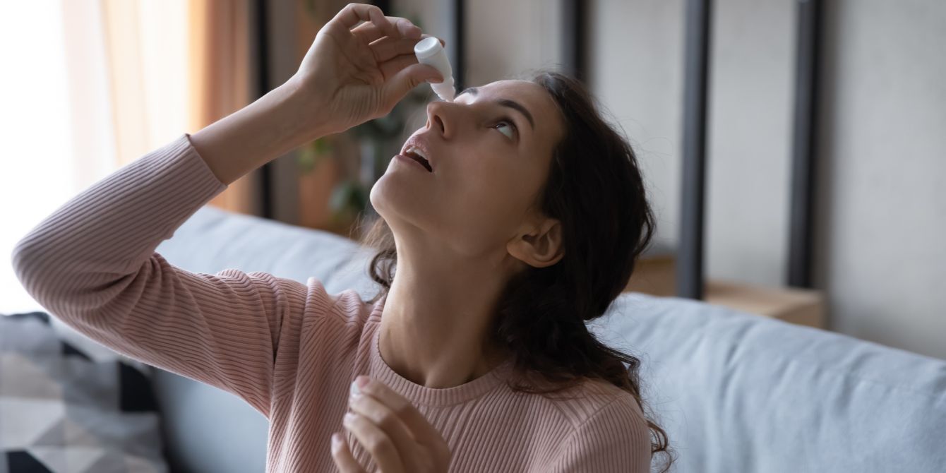 woman using eye drops - fda warns against contaminated eye drops