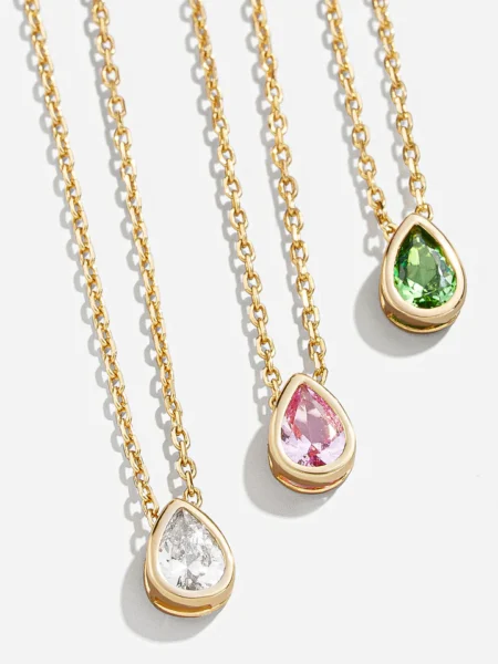 Baublebar 18k Gold Teardrop Birthstone Necklace